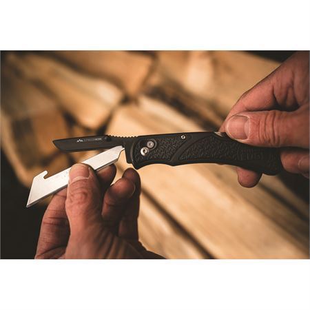 Outdoor Edge Razor Work Knife,Replaceable Blade Lockback Gray Handle  OERW3060C