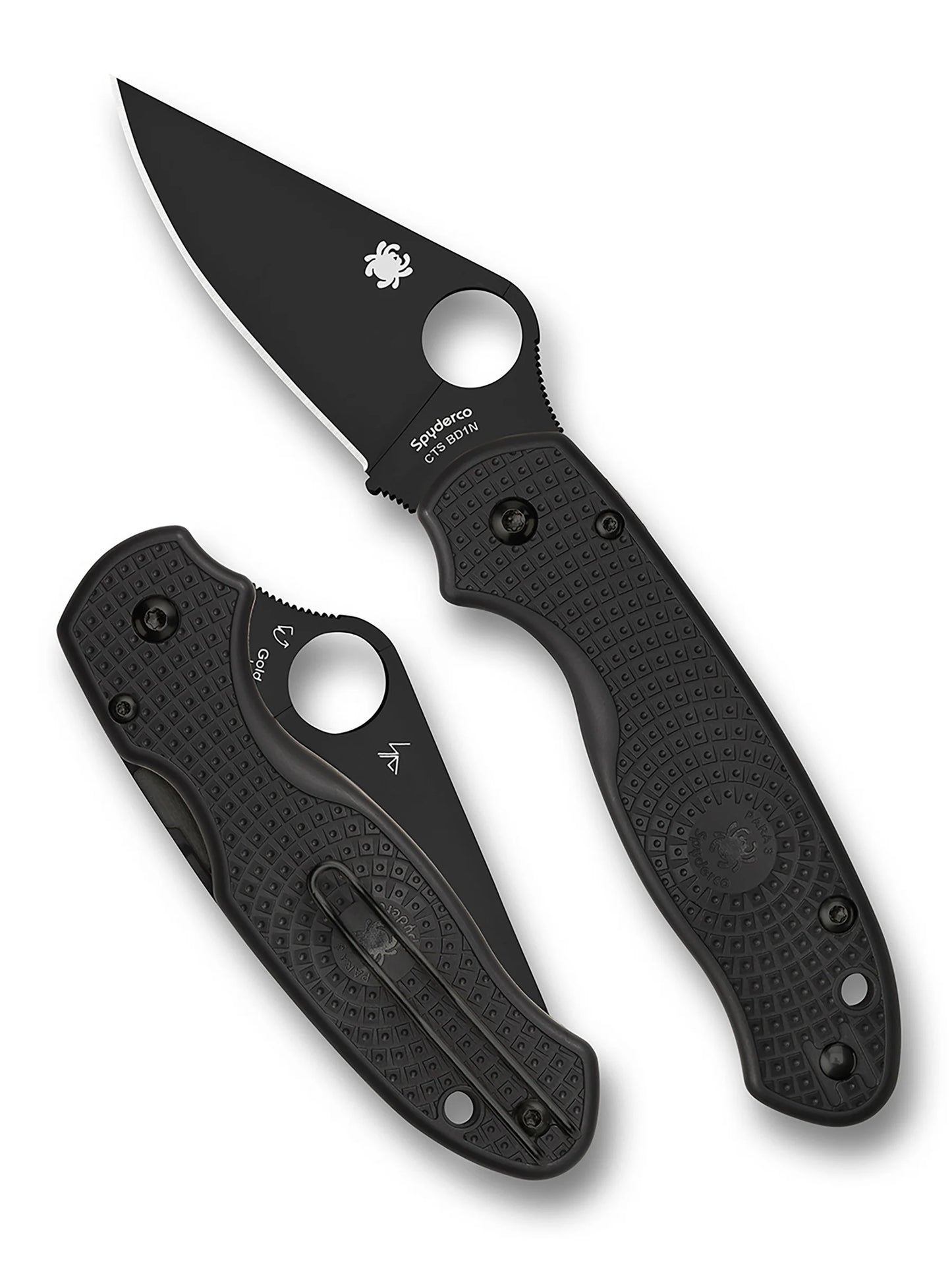 Spyderco Para 3 Lightweight Knife CTS-BD1N Black Plain Blade Black FRN HandlesC223PBBK