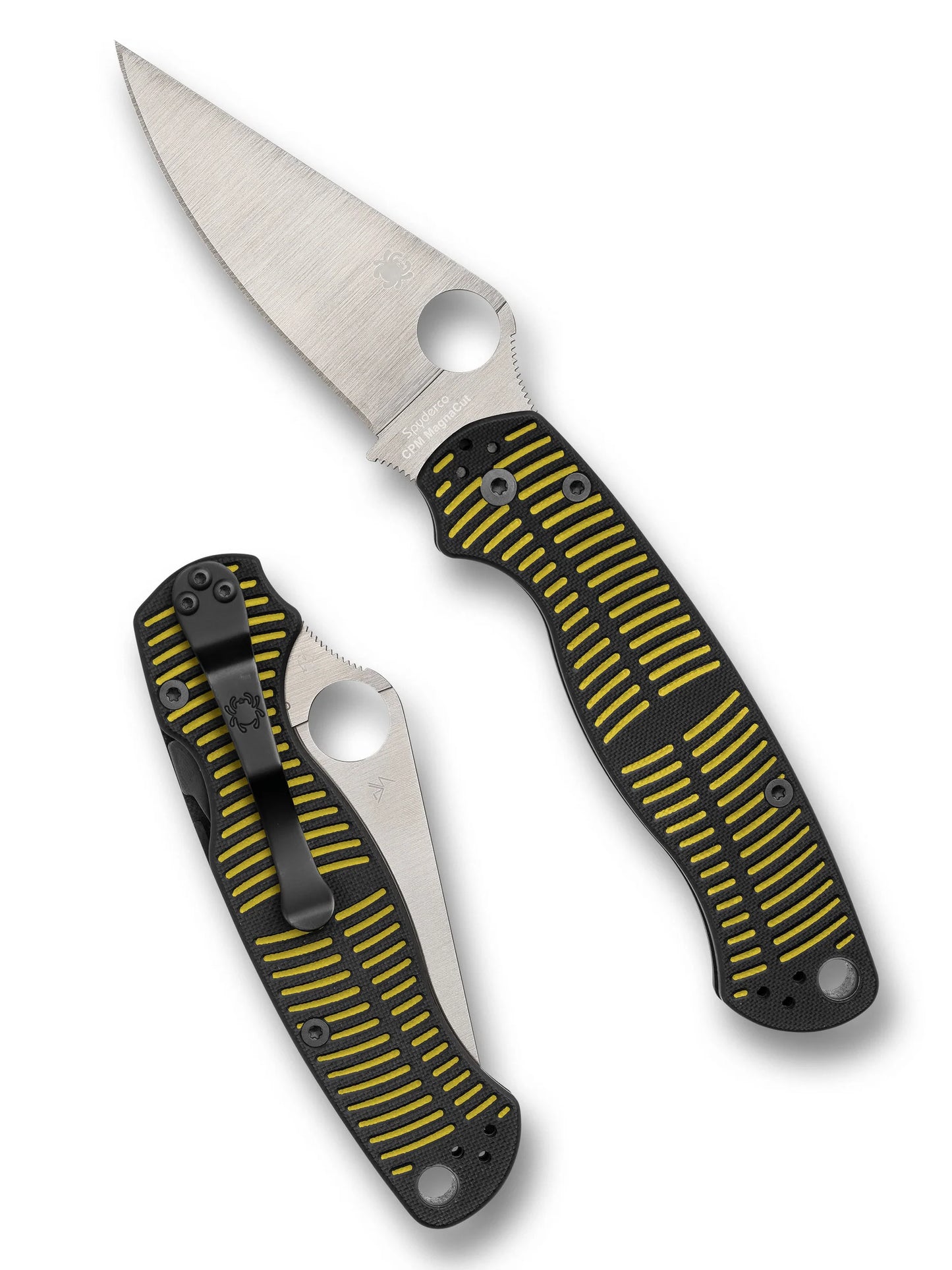 Spyderco Paramilitary 2 Salt Folding Knife 3.45" CPM-MagnaCut Black DLC Blade, Black G10 Handles -