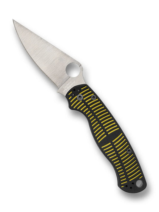 Spyderco Paramilitary 2 Salt Folding Knife 3.45" CPM-MagnaCut Black DLC Blade, Black G10 Handles -
