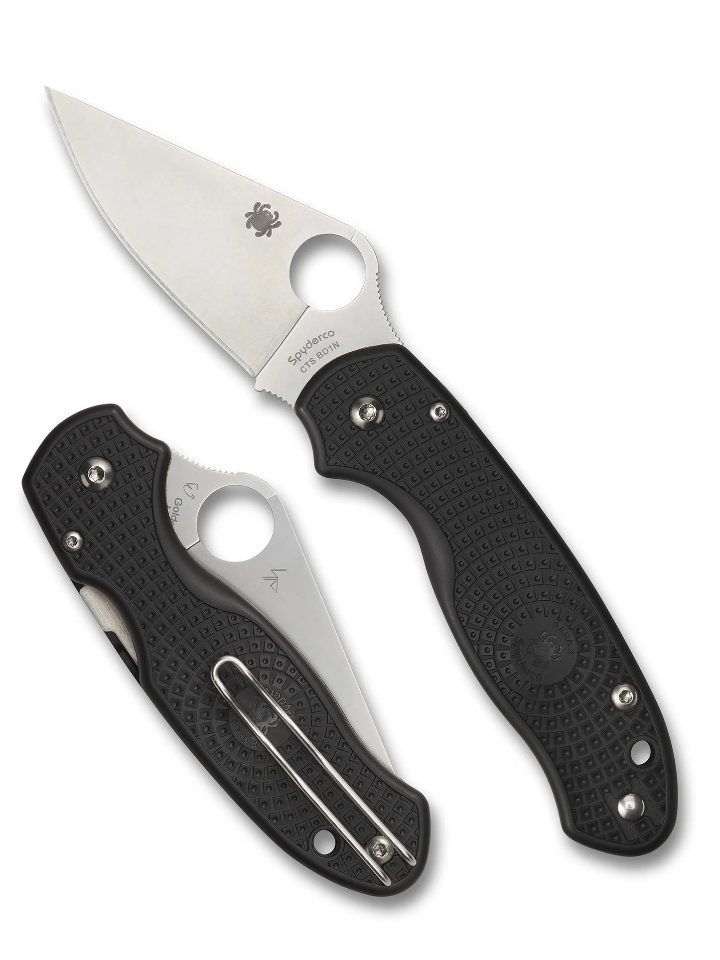 Spyderco Para 3 Lightweight Compression Lock Knife Black FRN 3" Satin Blade C223PBK