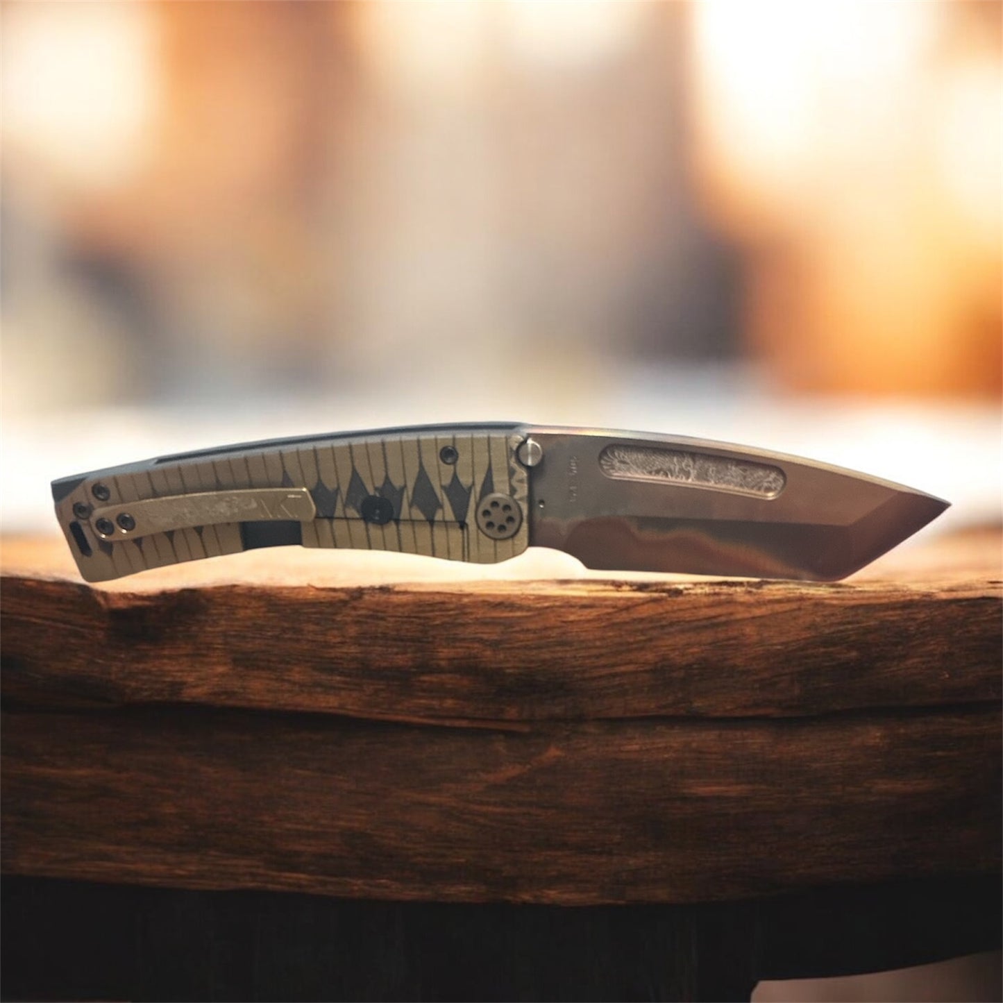 Medford Marauder H – 3V Vulcan Dragon Tanto | Bronze Handle with Tsumami-Maki Inlays