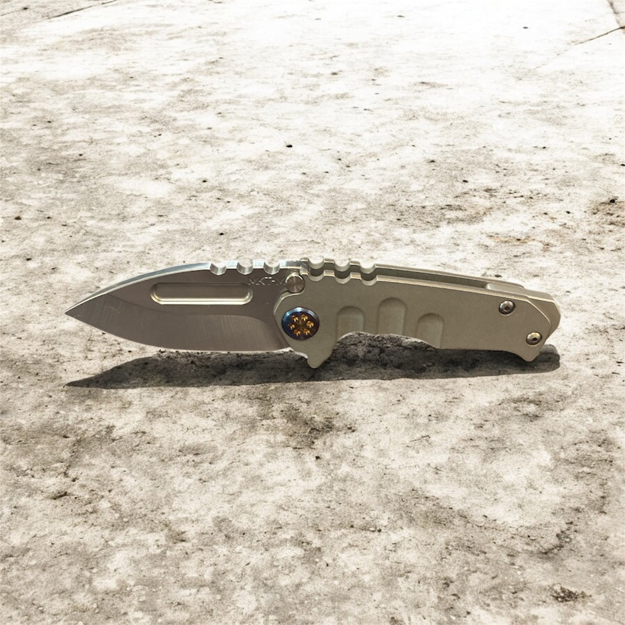 Medford Micro T – MagnaCut Drop Point Tumbled Blade with Flamed Hardware & Clip