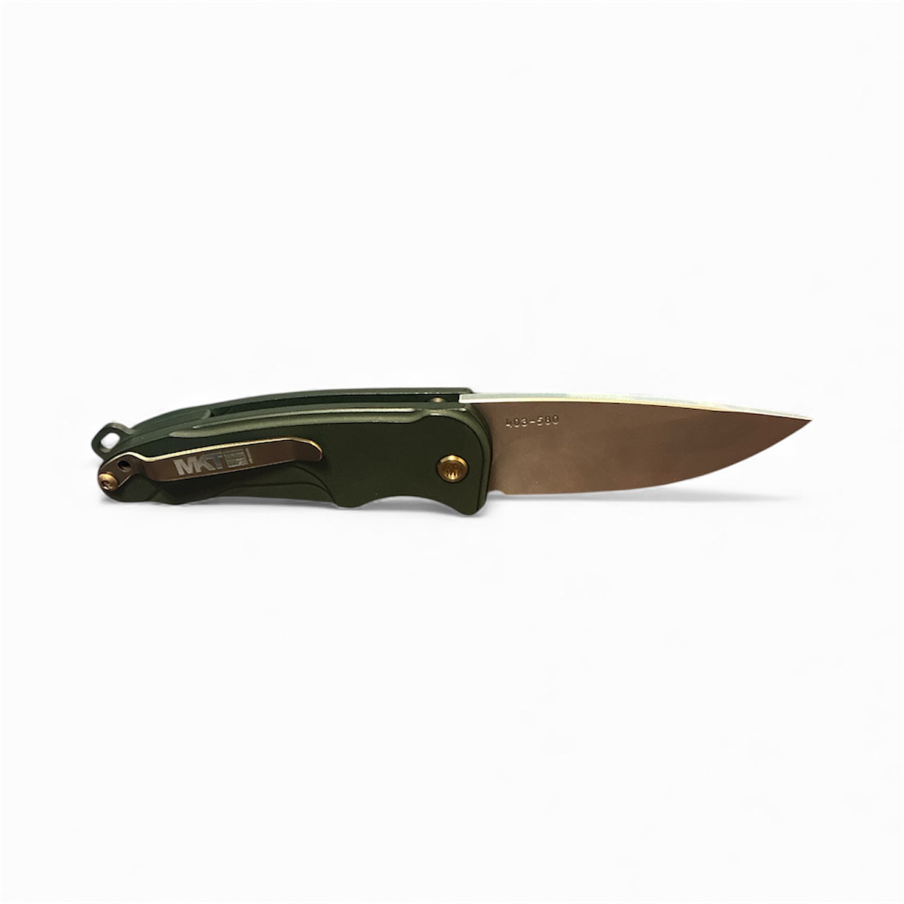 Medford Smooth Criminal S45VN Tumbled Blade Green Handle, Bronze Hardware