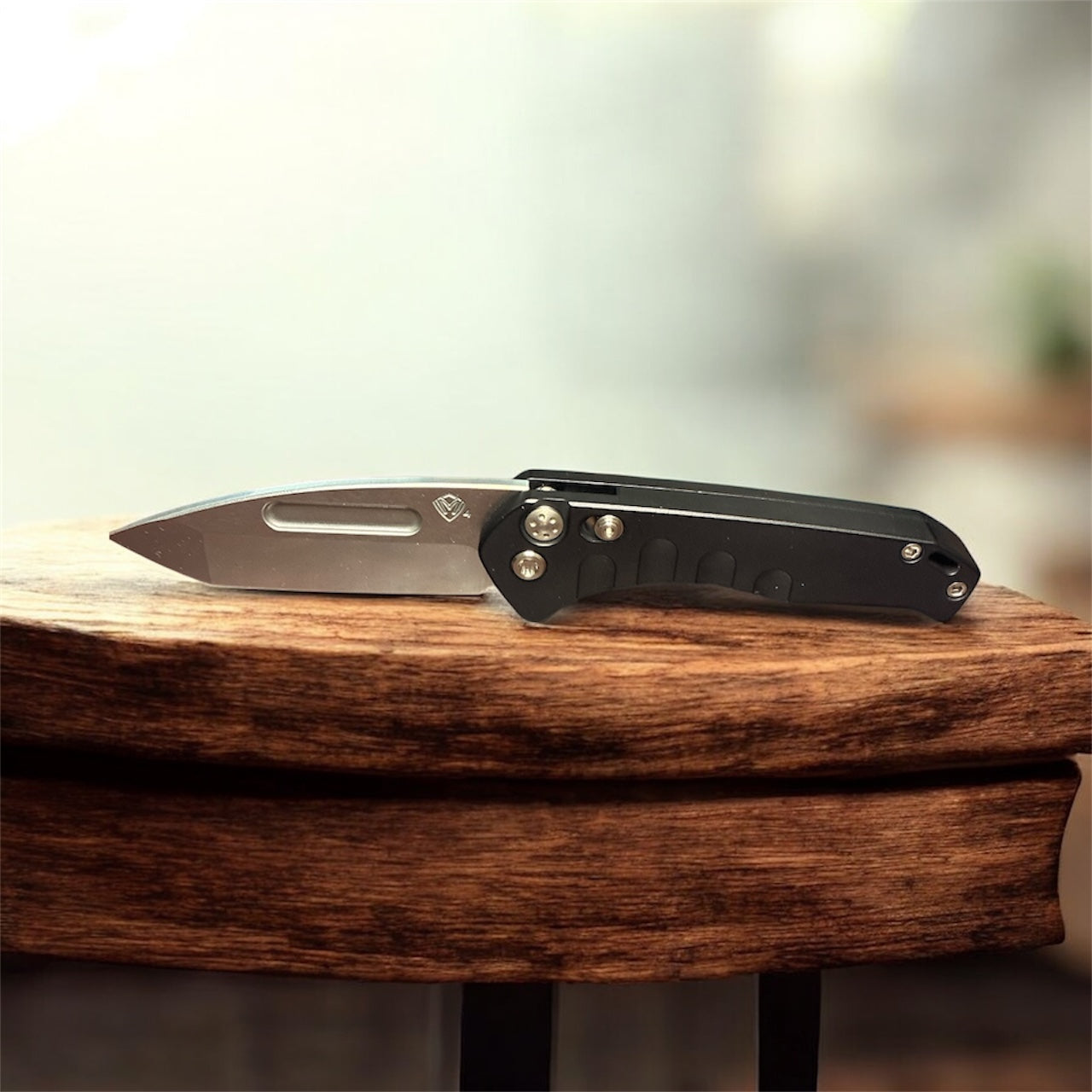 Medford Praetorian Swift  Auto S45VN Tumbled Tanto Blade & Black Aluminum Handle