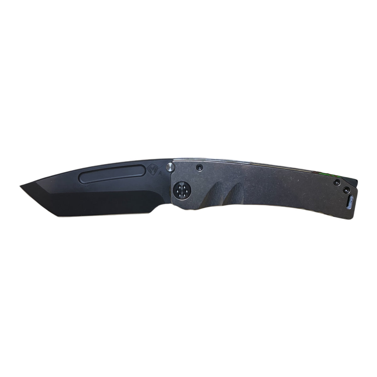 Medford Marauder S45VN DLC Tanto Folding Knife – Tumbled Handles, Black Hardware MK007