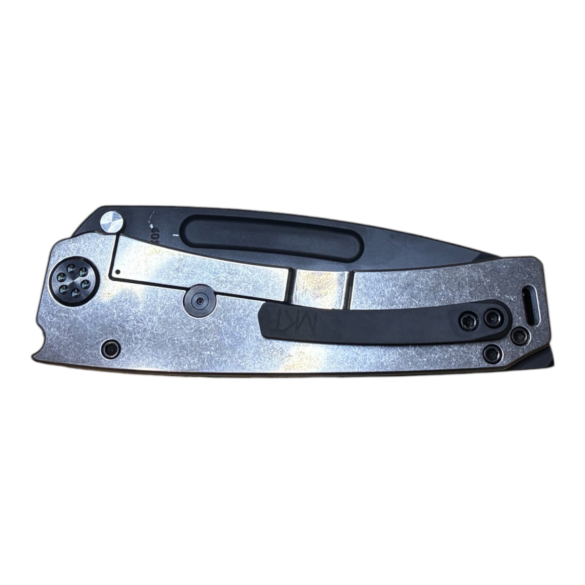 Medford Marauder S45VN DLC Tanto Folding Knife – Tumbled Handles, Black Hardware MK007