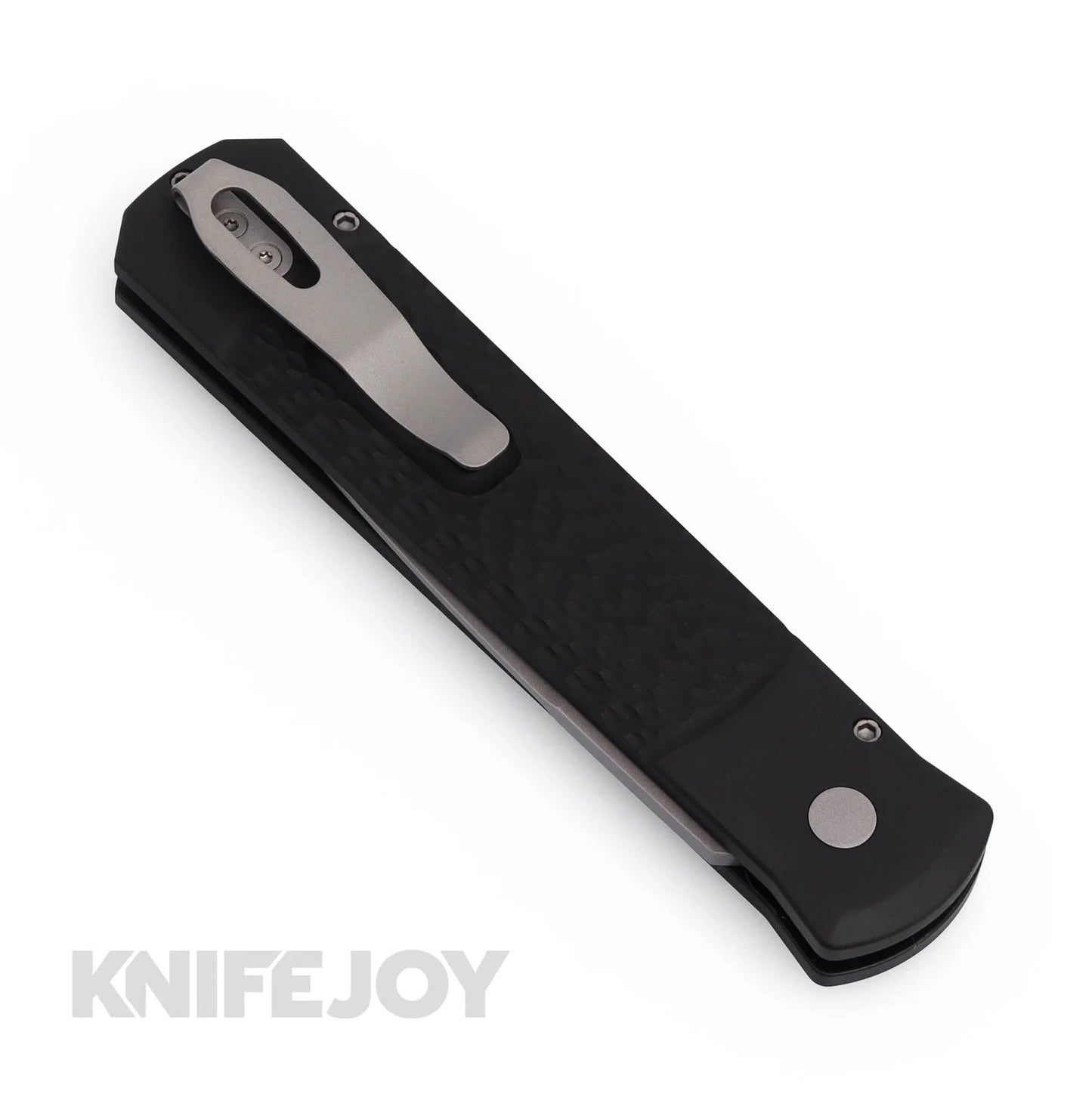 Pro-tech Knives 924 GODFATHER Auto Bead Blasted Plain Blade, Black Jigged Handles