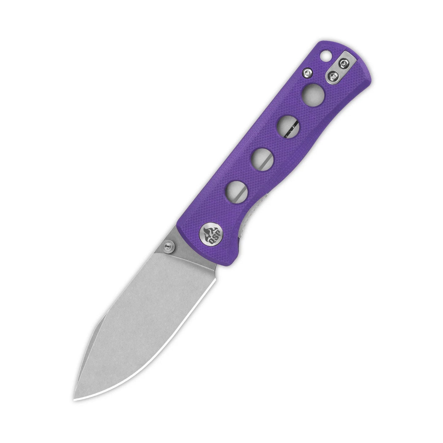 QSP Canary Folder Liner Lock Pocket Knife | 14C28N Spear Point Blade | Purple G10 Handle | QS150-D1