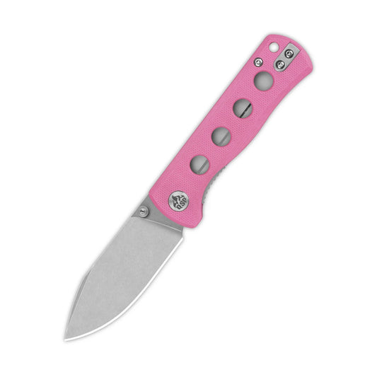 QSP Canary Folder Liner Lock Pocket Knife | 14C28N Spear Point Blade | Pink G10 Handle | QS150-H1