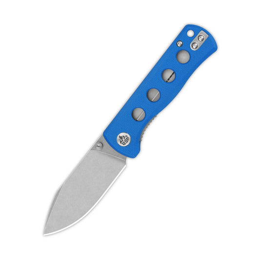 QSP Canary Folder Liner Lock Pocket Knife | 14C28N Spear Point Blade | Blue G10 Handle | QS150-I1