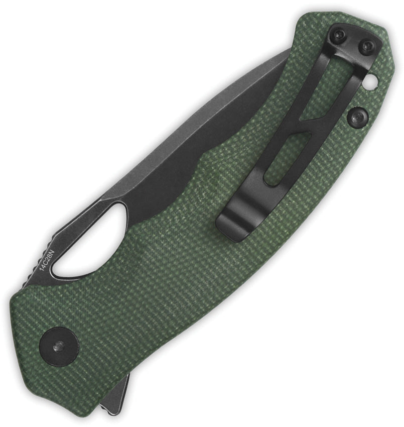 QSP Gorilla Liner Lock Knife Green Micarta QS153C2
