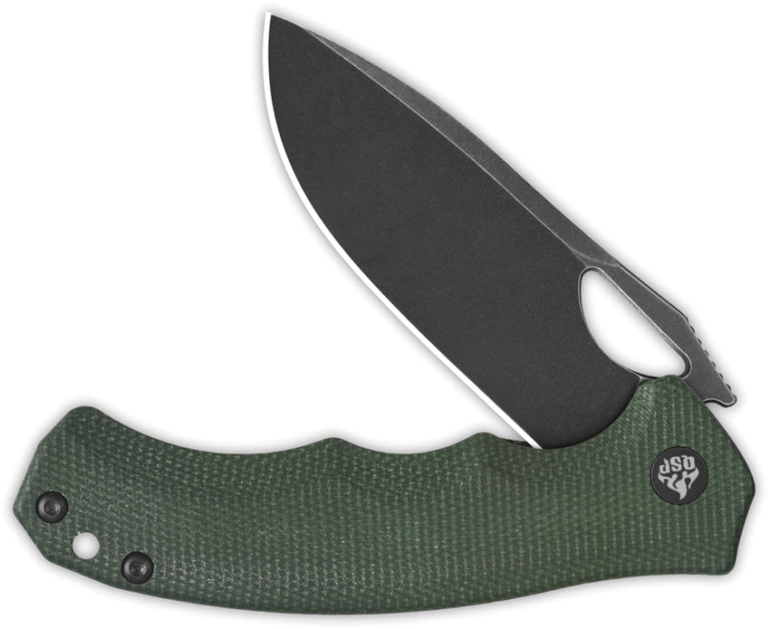 QSP Gorilla Liner Lock Knife Green Micarta QS153C2
