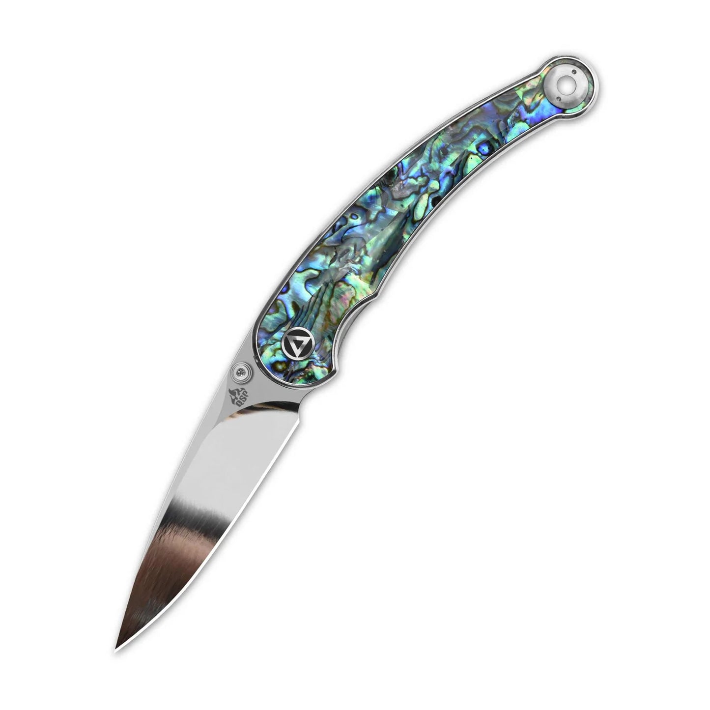 QSP Dolphin Liner Lock Pocket Knife | 14C28N Mirror Finish Blade | Abalone Handle | QS161-D