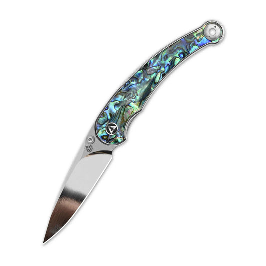 QSP Dolphin Liner Lock Pocket Knife | 14C28N Mirror Finish Blade | Abalone Handle | QS161-D
