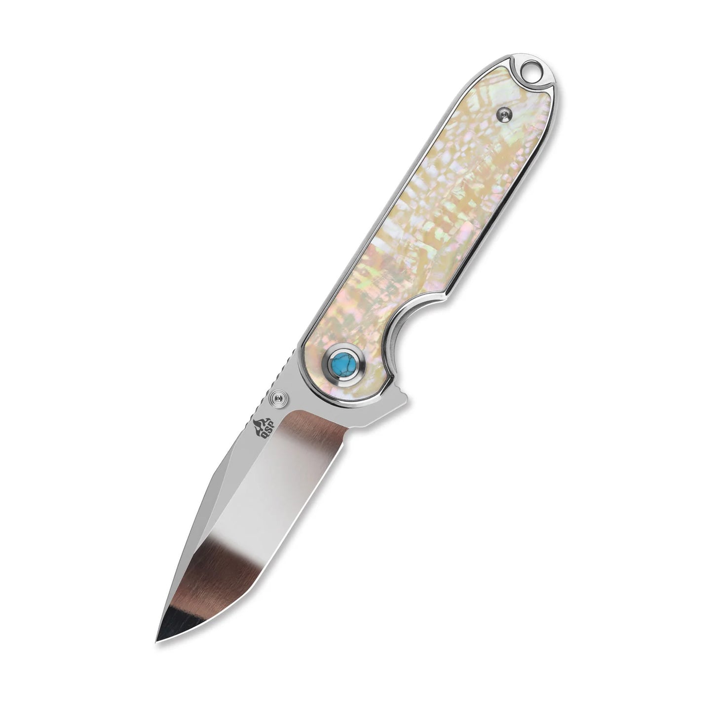 QSP Nebula Liner Lock Pocket Knife | 14C28N Mirror Polish Blade | Mother of Pearl Handle | QS168-A