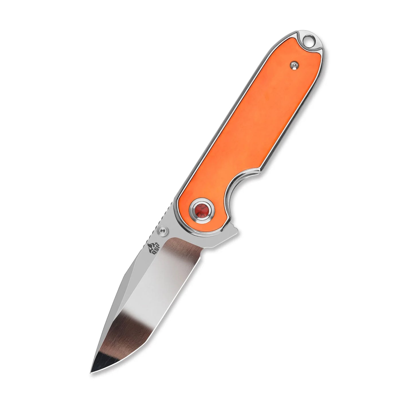 QSP Nebula Liner Lock Pocket Knife | 14C28N Mirror Polish Blade | Orange Bone Handle | QS168-D