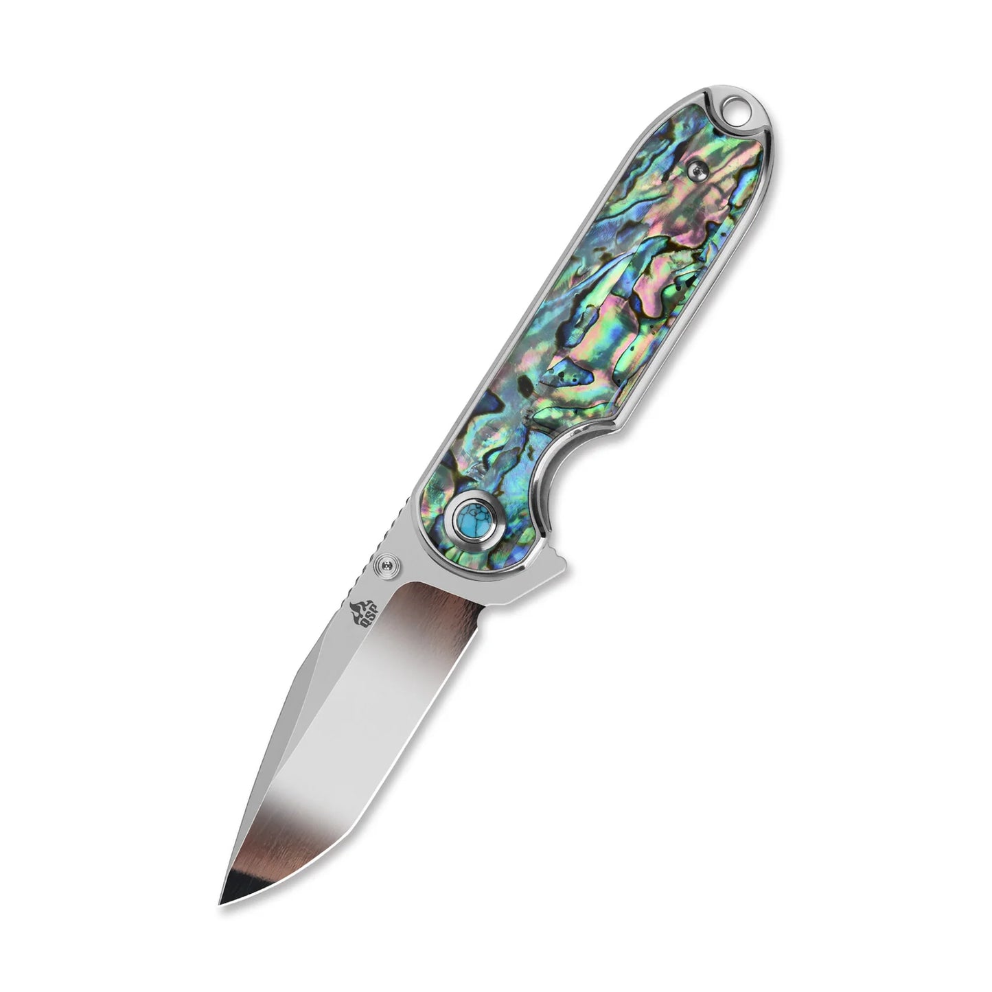 QSP Nebula Liner Lock Pocket Knife | 14C28N Mirror Polish Blade | Abalone Handle | QS168-F