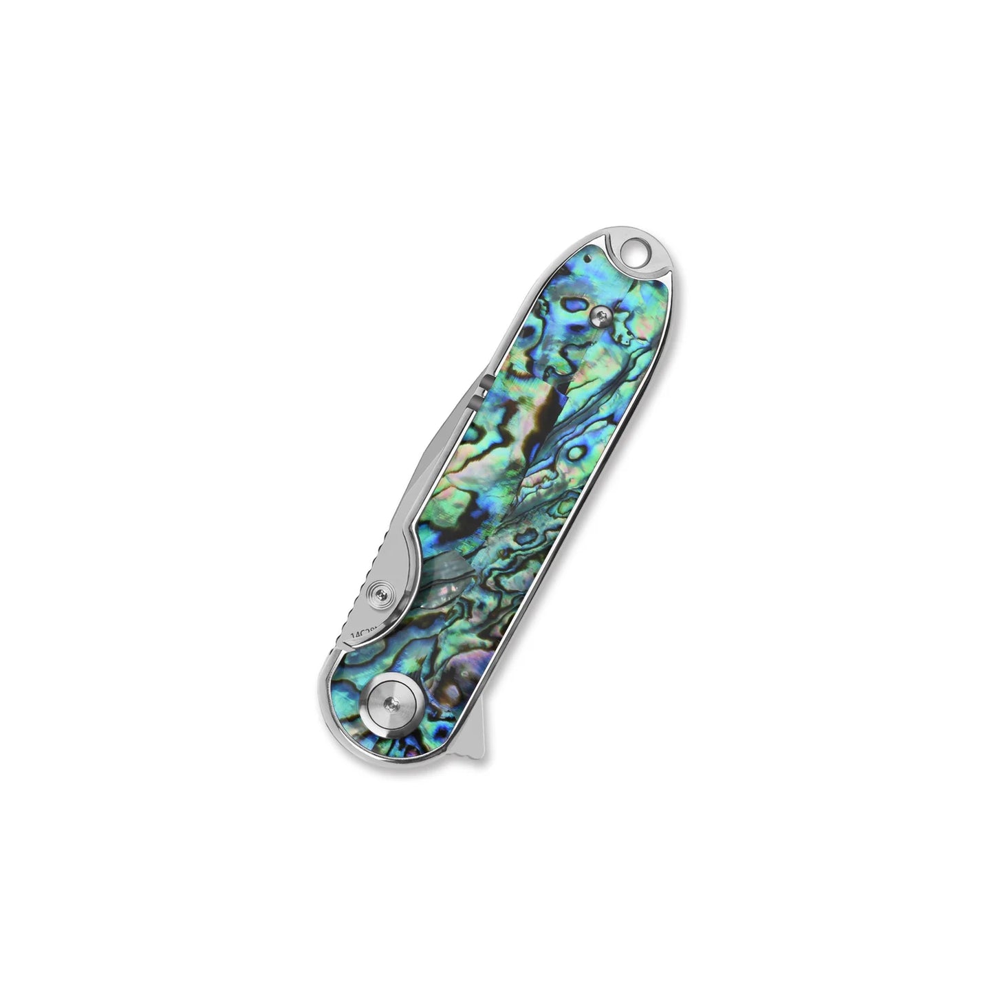 QSP Nebula Liner Lock Pocket Knife | 14C28N Mirror Polish Blade | Abalone Handle | QS168-F