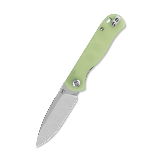 QSP Ferret Liner Lock Pocket Knife | Nitro-V Clip Point Blade | Glow-in-the-Dark Resin Handle | QS170-C1