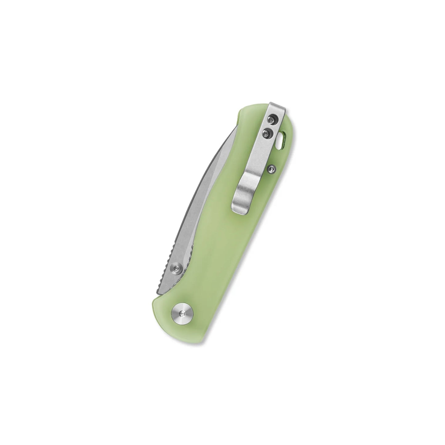 QSP Ferret Liner Lock Pocket Knife | Nitro-V Clip Point Blade | Glow-in-the-Dark Resin Handle | QS170-C1