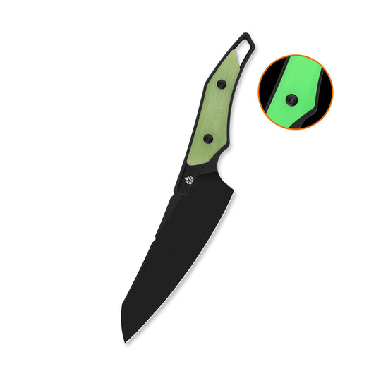 QSP T-Cook Fixed Blade Knife | Nitro-V Wharncliffe Blade | Glow-in-the-Dark G10 Handle | QS172-B2
