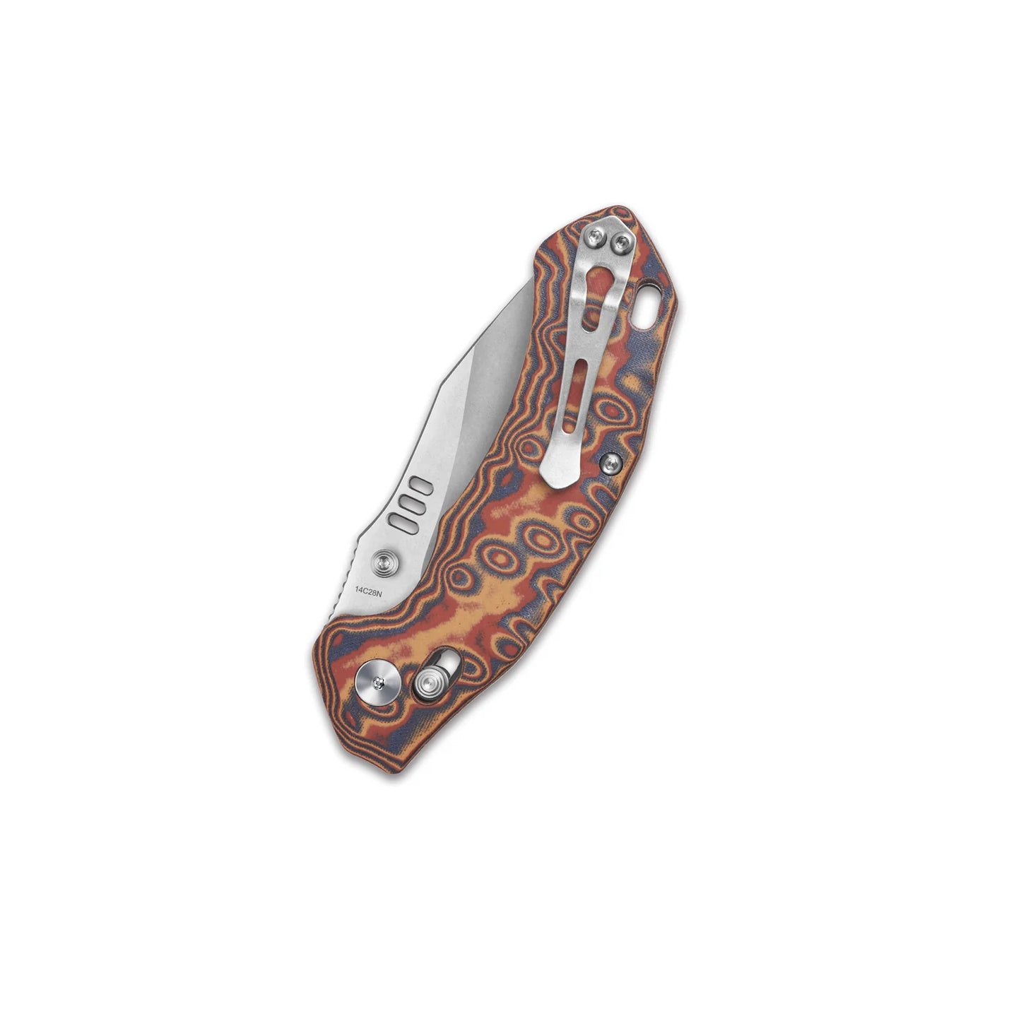 QSP Elk Glyde Lock Pocket Knife | 14C28N Steel | Colorful Micarta Handle | QS173-C1