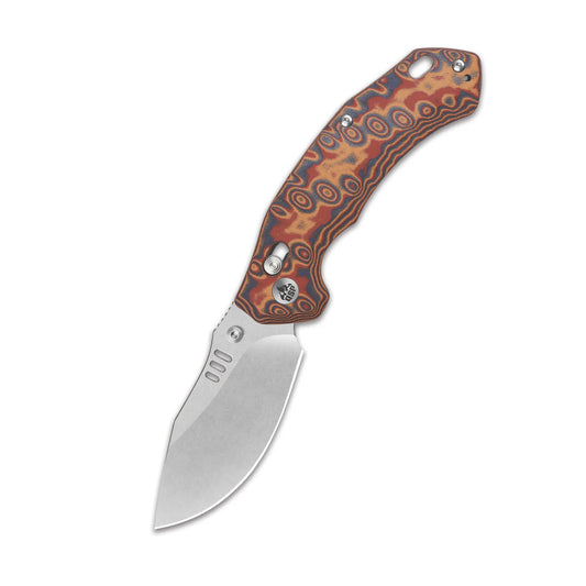 QSP Elk Glyde Lock Pocket Knife | 14C28N Steel | Colorful Micarta Handle | QS173-C1