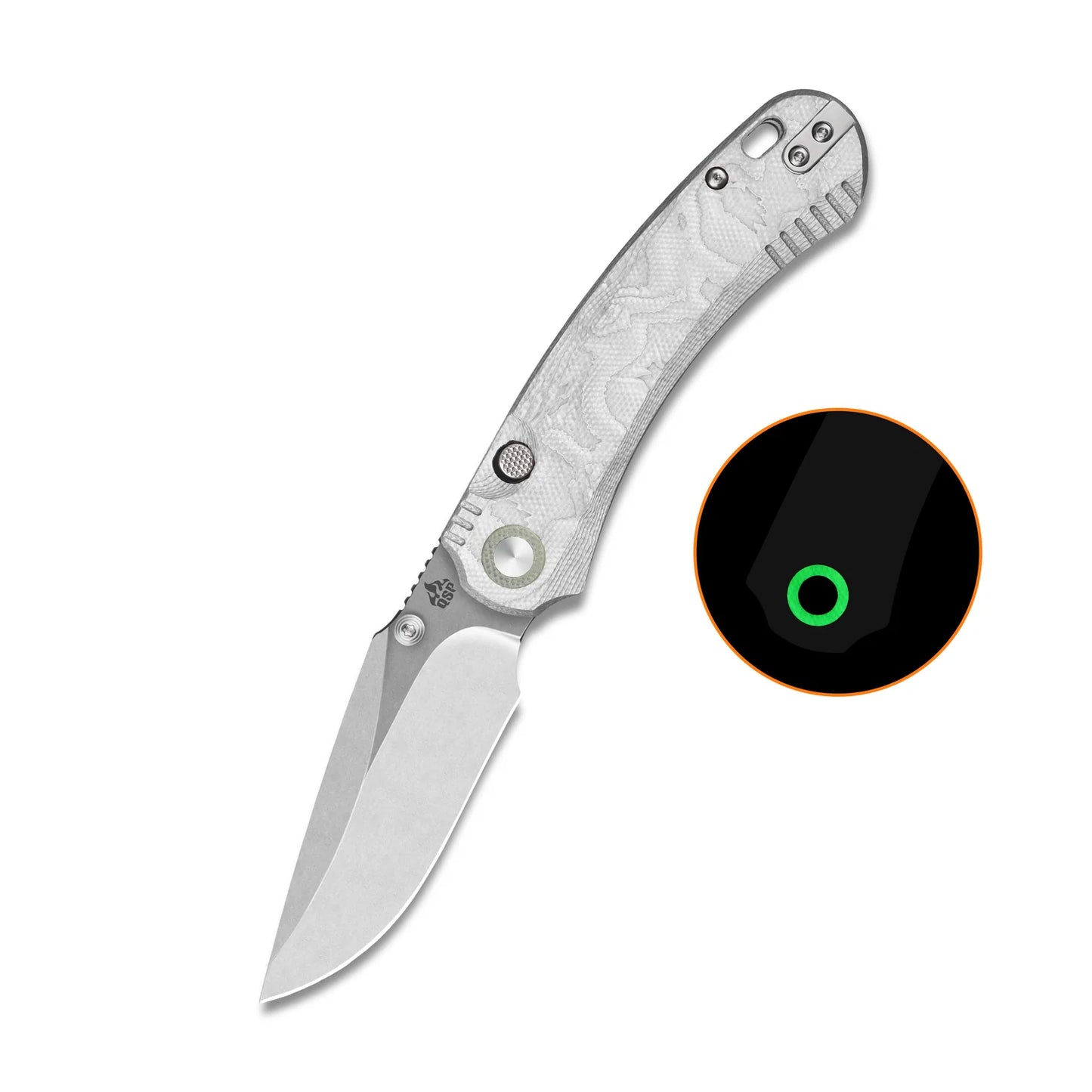 QSP Coyote Button Liner Lock Pocket Knife | Nitro-V Steel | Aluminum Foil G10 Handle | QS174-D1