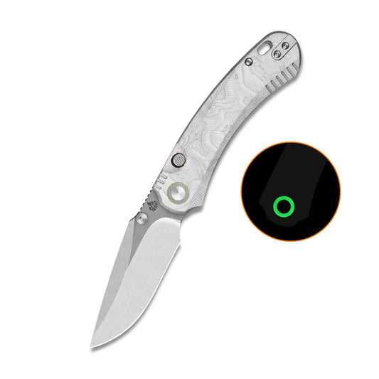 QSP Coyote Button Liner Lock Pocket Knife | Nitro-V Steel | Aluminum Foil G10 Handle | QS174-D1