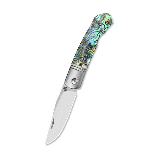 QSP Heron Slip Joint Pocket Knife | Nitro-V Satin Blade | Abalone Handle | QS175-B