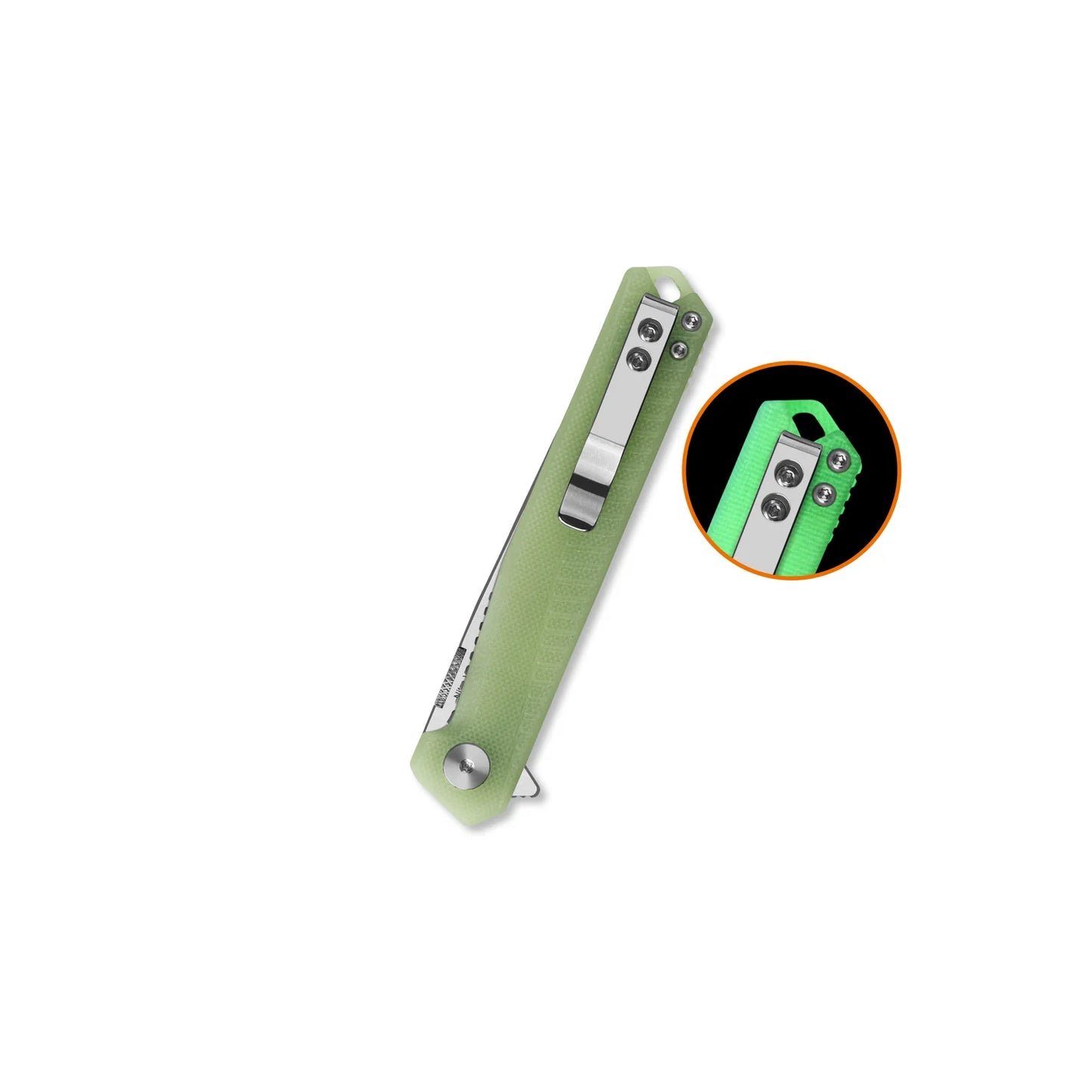 QSP Mantis Liner Lock Pocket Knife | Nitro-V Steel | Glow-in-the-Dark G10 Handle | QS176-B1