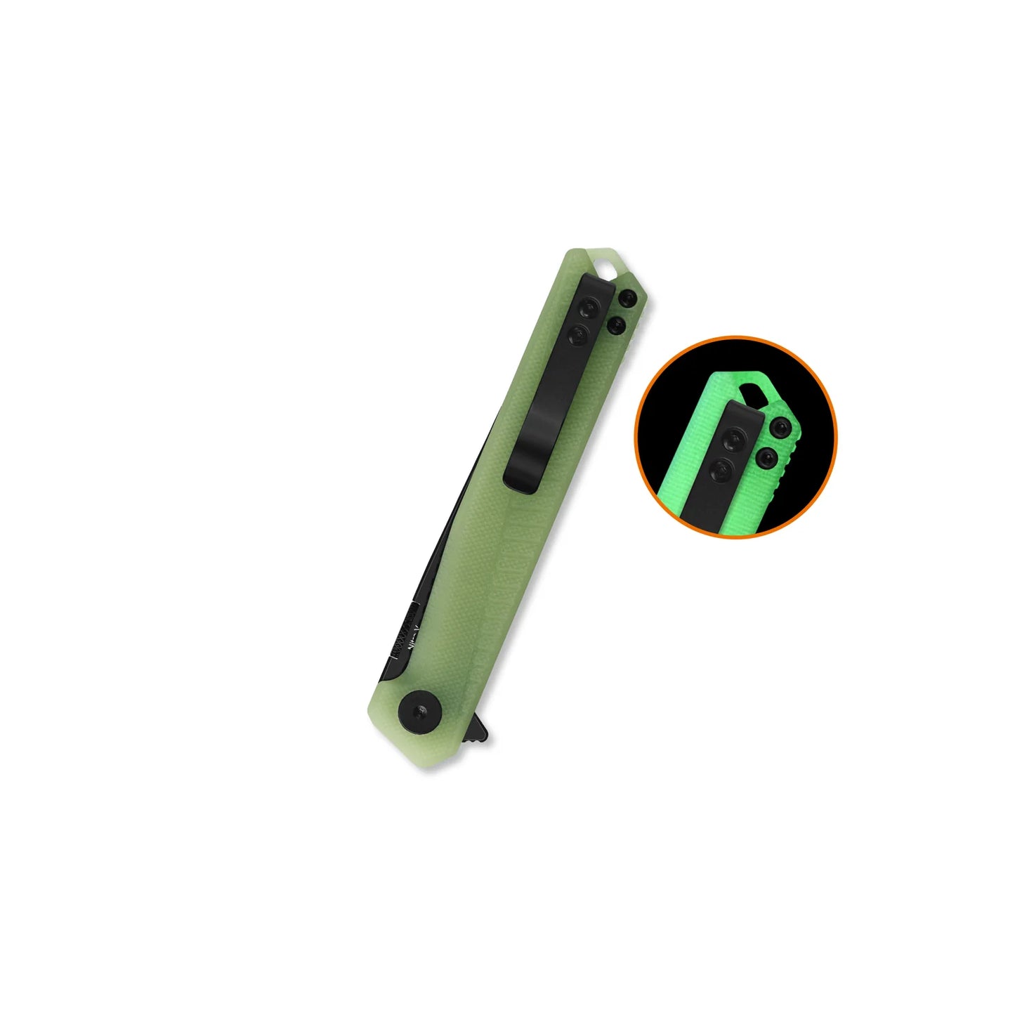 QSP Mantis Liner Lock Pocket Knife | Nitro-V Steel | Glow-in-the-Dark G10 Handle | QS176-B2
