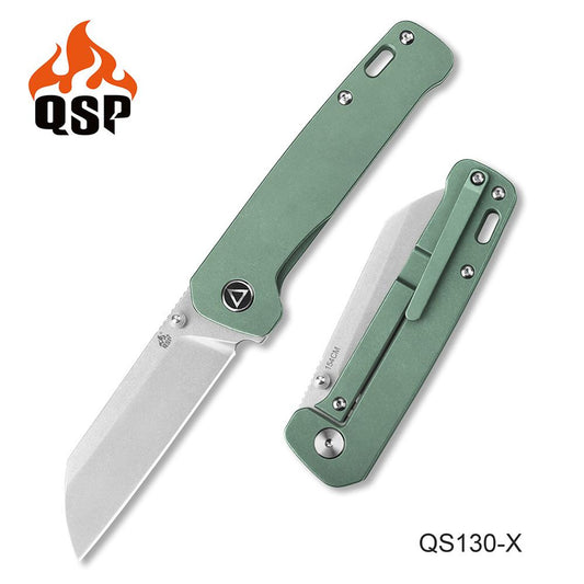 QSP Penguin Frame Lock - Green Titanium (3" 154CM) QS130X