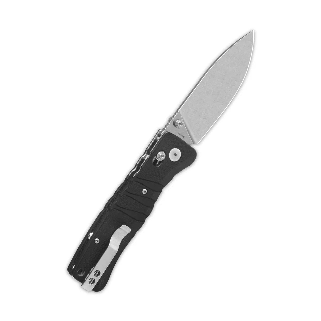 QSP Ripley Glyde Lock Folding Knife Stonewashed 14C28N Blade Black G10 Handle QS160-A1