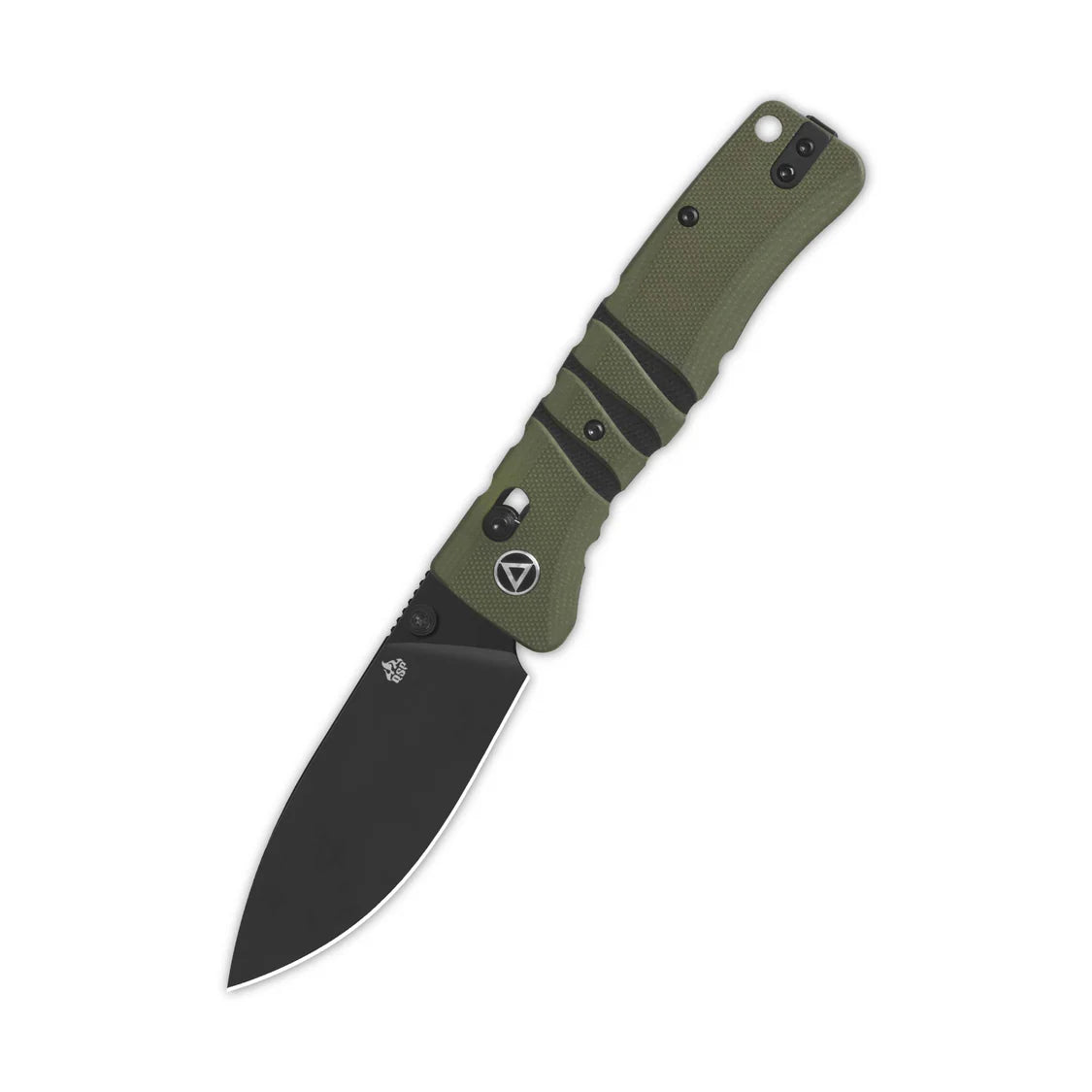 QSP Ripley Glyde Lock Pocket Knife 3.5" Black Blade Green/Black G10 Handle QS160-C2