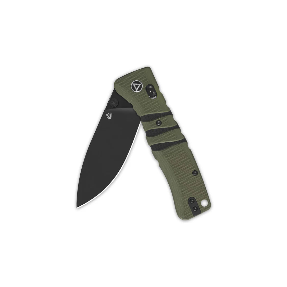 QSP Ripley Glyde Lock Pocket Knife 3.5" Black Blade Green/Black G10 Handle QS160-C2
