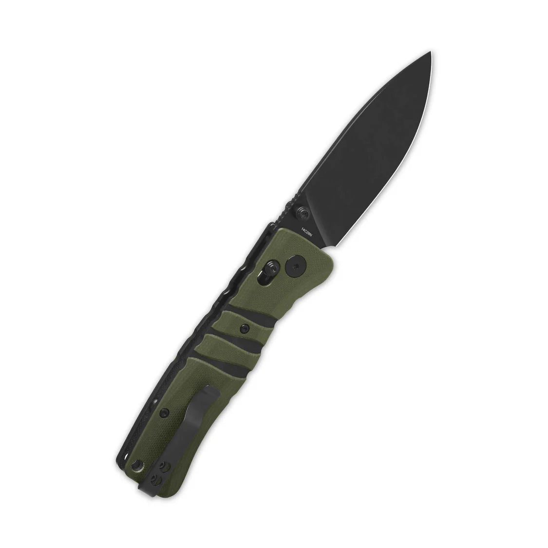 QSP Ripley Glyde Lock Pocket Knife 3.5" Black Blade Green/Black G10 Handle QS160-C2