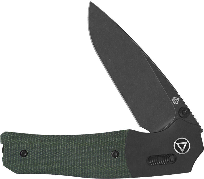 QSP Vault Glyde Lock Knife – Green Micarta Black Stonewash Blade QS157-B2