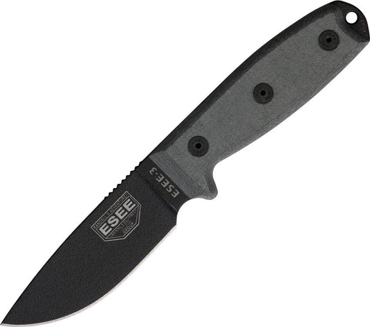 ESEE Model 3 Standard Edge Rugged Survival &amp; Outdoor Fixed Blade Knife RC3PM