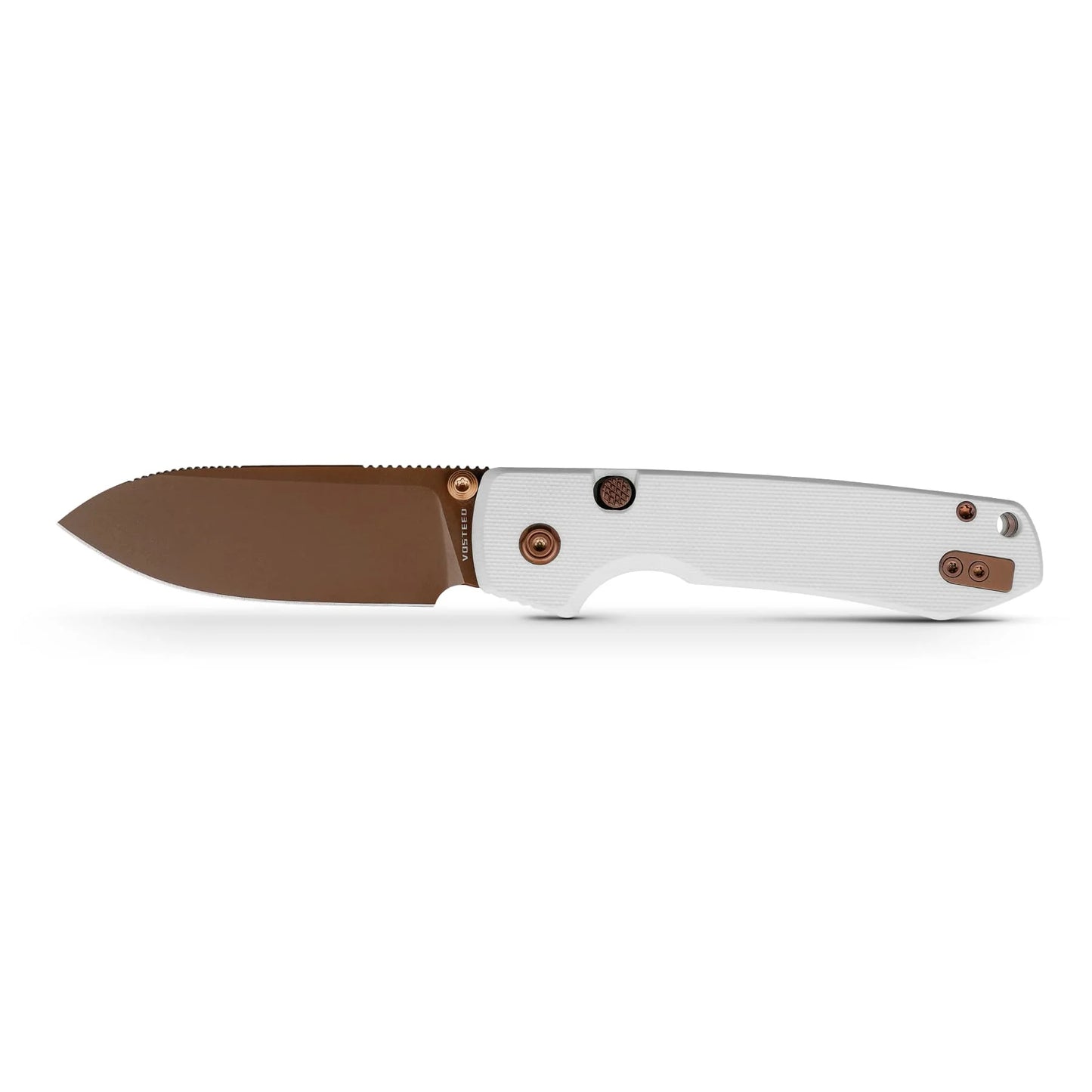 Vosteed Raccoon 2.0 Top Liner Lock Knife White G10 Handle (3.25" Copper Dune 14C28N Blade) A2913
