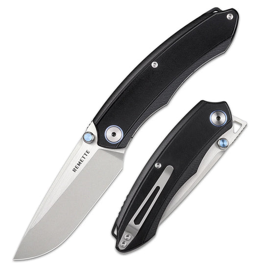 Remette Wild Species GC103-B – Black handle, 3.27" 14C28N Drop Point Folding Knife
