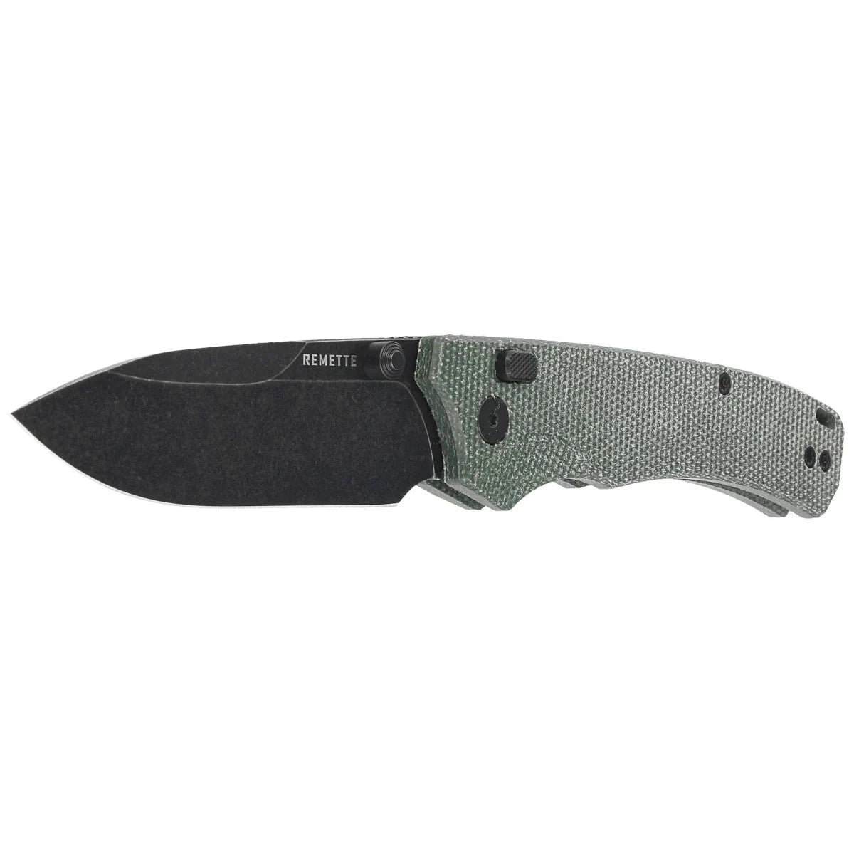 Remette  WD107MGB Knife Military Green Micarta, Black Titanium 14C28N