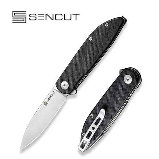Sencut Bocll II Folding Knife – Black G10 Handle | Satin D2 Blade (Model S22019-1)