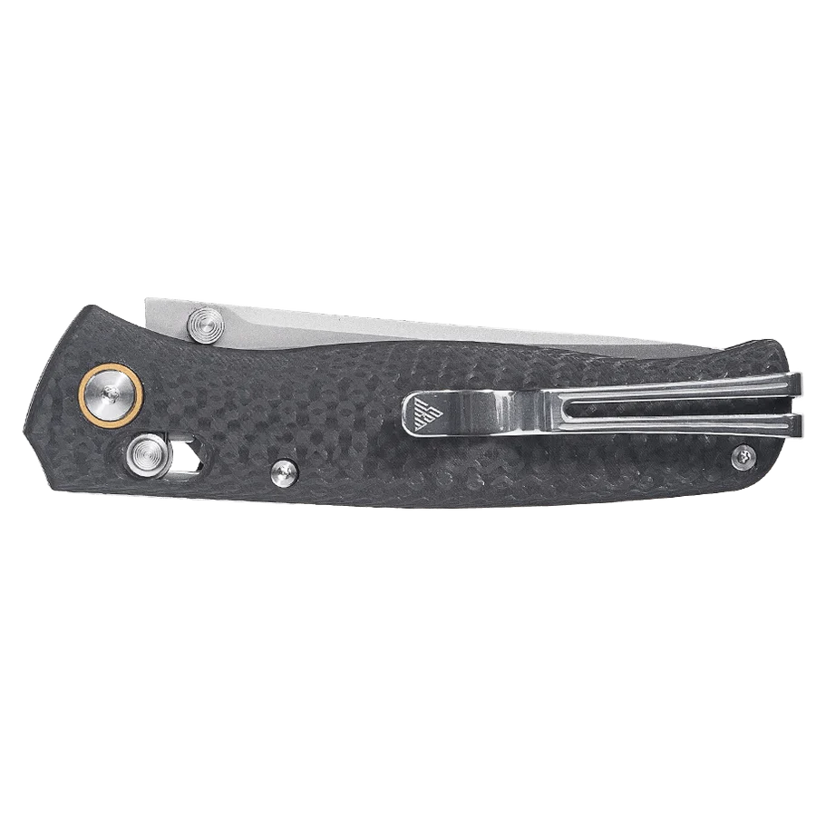 SRM Knives 255L-CB2  3.2"  Drop Point Blade, Carbon Fiber Handles, AXIS/Crossbar Lock