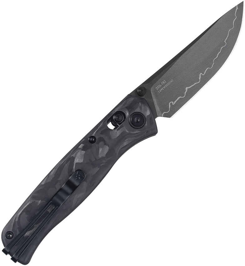 SRM Knives 255L-FB2 Ambi Lock Carbon Fiber Folding 140Cr Pocket Knife 255LFB2