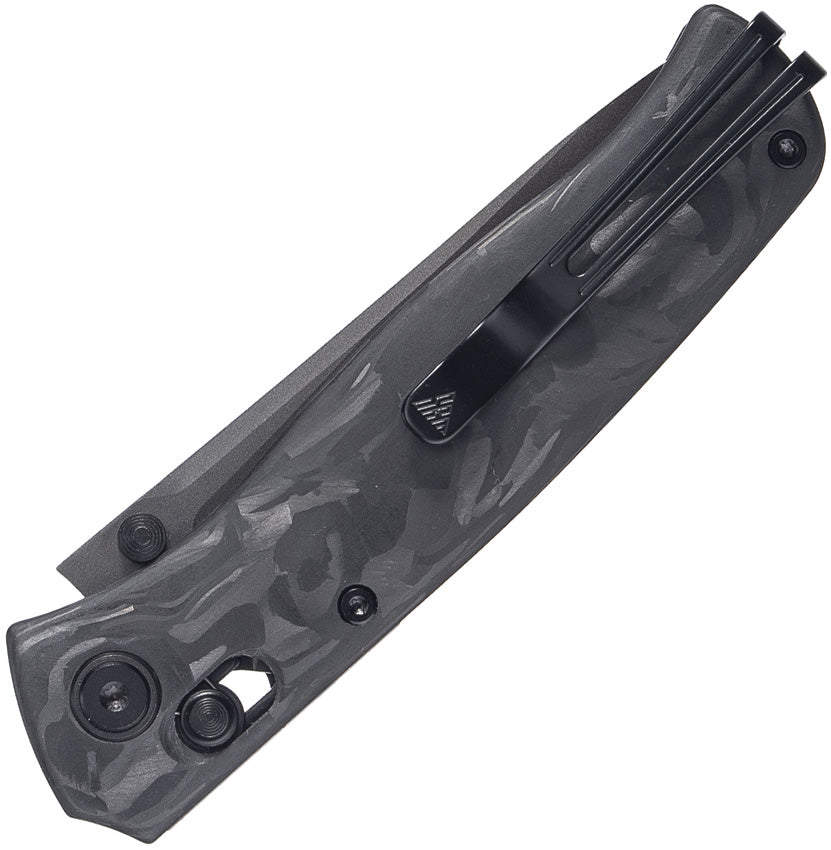 SRM Knives 255L-FB2 Ambi Lock Carbon Fiber Folding 140Cr Pocket Knife 255LFB2