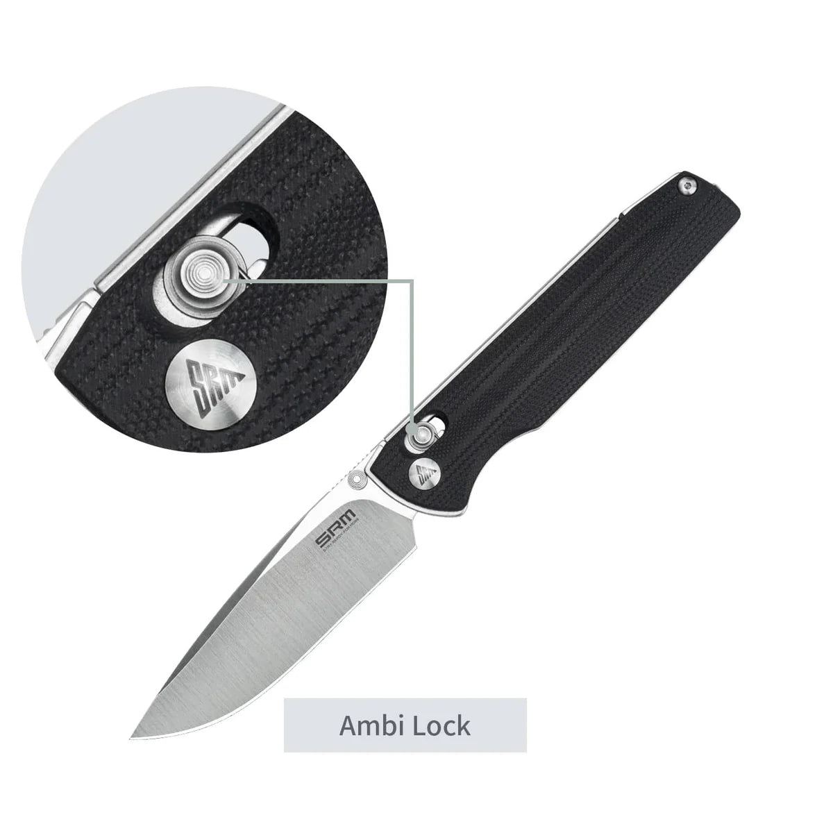 SRM Terrier 258L-GB Folding Knife – D2 Blade | G10 Handle | Ambi Lock