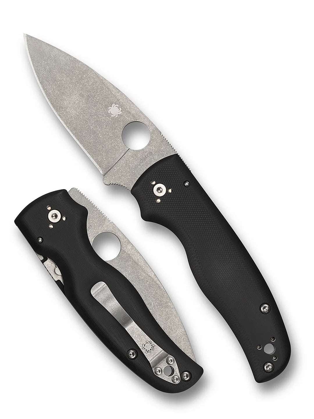 Spyderco Shaman Compression Lock Knife Black G-10 3.6" Stonewash Blade C229GP