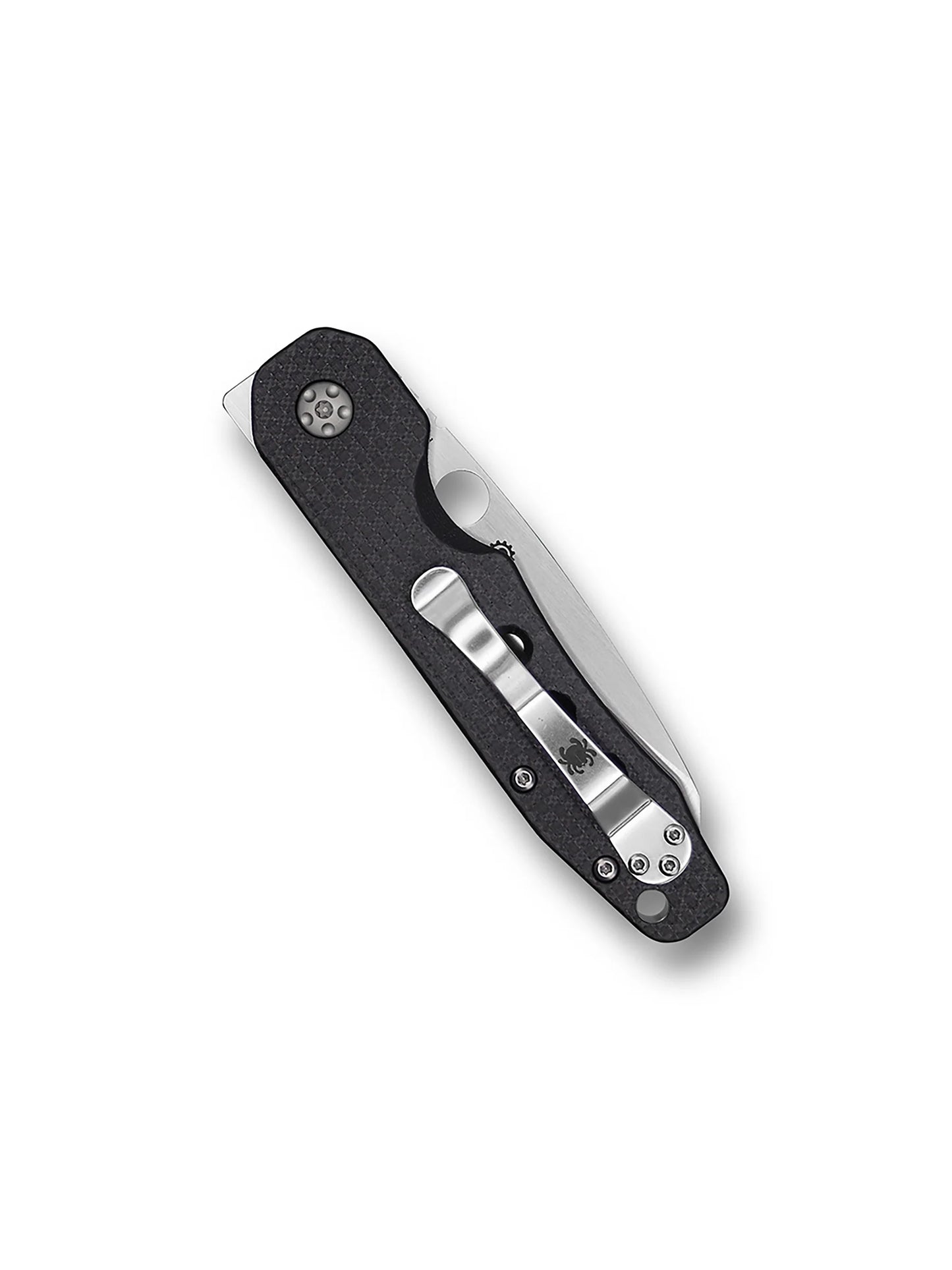 Spyderco Smock Folding Knife 3.45" S30V Satin Plain Blade, Carbon Fiber G10 Handles, Compression Lock